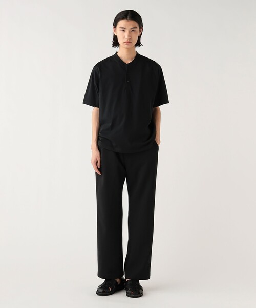 BEAMS HEART(ビームスハート)の「【ユニセックス】スキッパー ヘンリーネック Tシャツ(接触冷感)(Tシャツ/カットソー・メンズ・ホワイト/ブラック・L/M/S/XL)」の6枚目の写真
