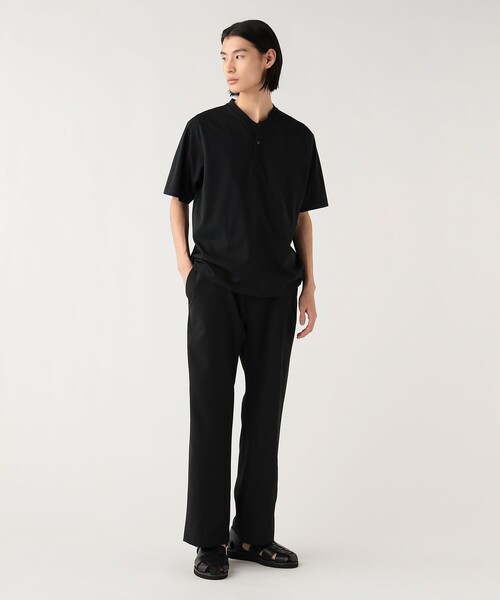 BEAMS HEART(ビームスハート)の「【ユニセックス】スキッパー ヘンリーネック Tシャツ(接触冷感)(Tシャツ/カットソー・メンズ・ホワイト/ブラック・L/M/S/XL)」の7枚目の写真