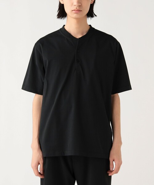 BEAMS HEART(ビームスハート)の「【ユニセックス】スキッパー ヘンリーネック Tシャツ(接触冷感)(Tシャツ/カットソー・メンズ・ホワイト/ブラック・L/M/S/XL)」の8枚目の写真