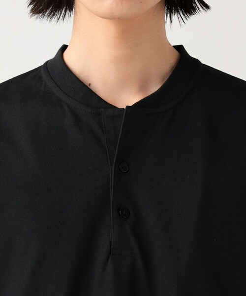 BEAMS HEART(ビームスハート)の「【ユニセックス】スキッパー ヘンリーネック Tシャツ(接触冷感)(Tシャツ/カットソー・メンズ・ホワイト/ブラック・L/M/S/XL)」の11枚目の写真