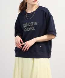 EGLANTINE チェーンステッチ半袖ロゴカットソー