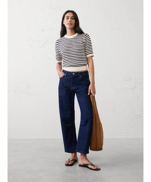 BANANA REPUBLIC FACTORY STORE（バナナリパブリック ファクトリーストア）の「BANANA REPUBLIC FACTORY STORE　　テクスチャーステッチ クロップド セーター（ニット/セーター・レディース・ホワイト/グリーン/ネイビー・M/XS/L/S）」の6枚目の写真
