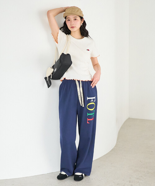 FREAK'S STORE(フリークスストア)の「FRUIT OF THE LOOM × FREAK'S STORE/フルーツオブザルーム 別注 配色メロー リブ半袖Tシャツ(Tシャツ/カットソー・レディース・レモンイエロー/オフホワイト/チャコールグレー/ネイビー/ピンク系その他・フリ-)」の8枚目の写真