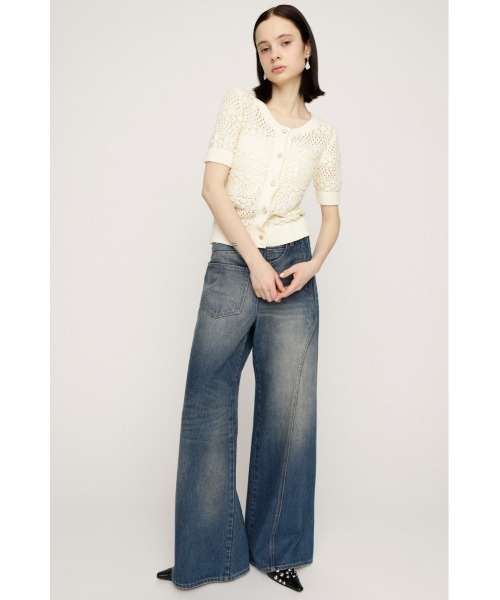 SLY(スライ)の「BUTTON DIARY BOUCLE KNIT ボタンダイアリーブークレーニット 春服 夏服(ニット/セーター・レディース・グリーン/アイボリー/ブラック・FREE)」の18枚目の写真