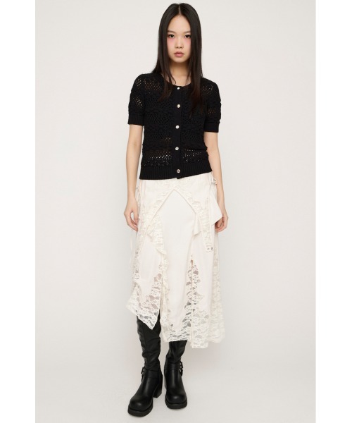SLY(スライ)の「BUTTON DIARY BOUCLE KNIT ボタンダイアリーブークレーニット 春服 夏服(ニット/セーター・レディース・グリーン/アイボリー/ブラック・FREE)」の11枚目の写真