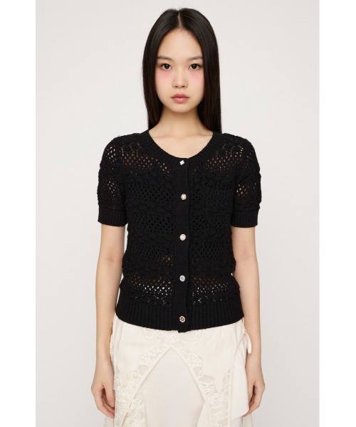 SLY(スライ)の「BUTTON DIARY BOUCLE KNIT ボタンダイアリーブークレーニット 春服 夏服(ニット/セーター・レディース・グリーン/アイボリー/ブラック・FREE)」の13枚目の写真