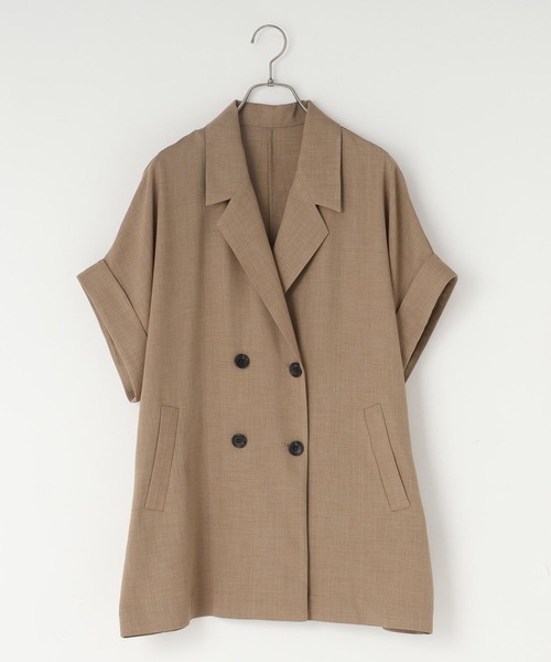 LOWRYS FARM（ローリーズファーム）の「バスケットダブルジャケット 637608（テーラードジャケット・レディース・ブラウン/チャコールグレー/アイボリー/ネイビー/ベージュ・LARGE/MEDIUM）」の4枚目の写真