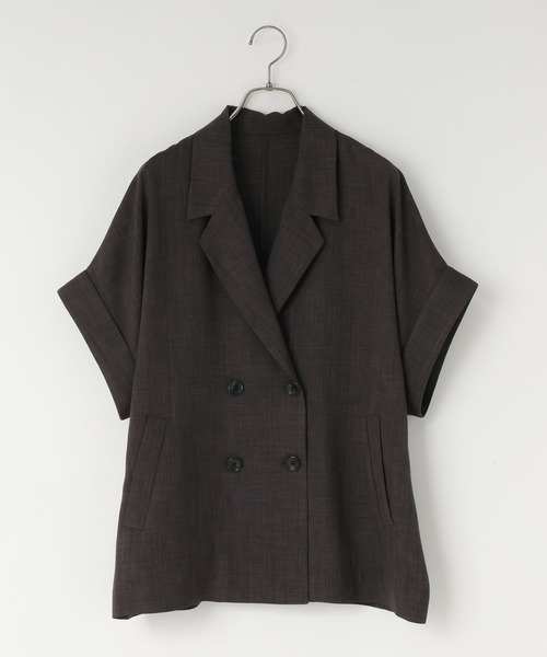 LOWRYS FARM（ローリーズファーム）の「バスケットダブルジャケット 637608（テーラードジャケット・レディース・ブラウン/チャコールグレー/アイボリー/ネイビー/ベージュ・LARGE/MEDIUM）」の2枚目の写真