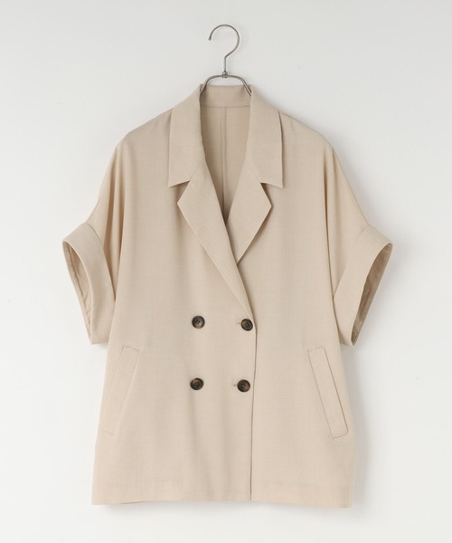 LOWRYS FARM（ローリーズファーム）の「バスケットダブルジャケット 637608（テーラードジャケット・レディース・ブラウン/チャコールグレー/アイボリー/ネイビー/ベージュ・LARGE/MEDIUM）」の6枚目の写真