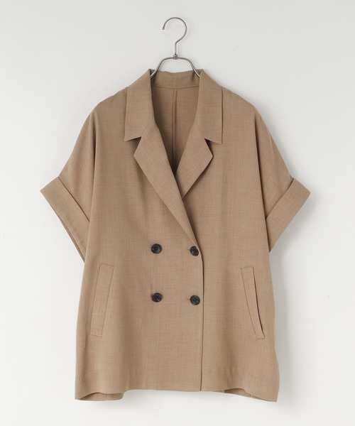 LOWRYS FARM（ローリーズファーム）の「バスケットダブルジャケット 637608（テーラードジャケット・レディース・ブラウン/チャコールグレー/アイボリー/ネイビー/ベージュ・LARGE/MEDIUM）」の7枚目の写真