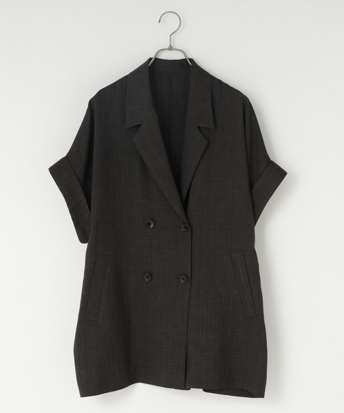 LOWRYS FARM（ローリーズファーム）の「バスケットダブルジャケット 637608（テーラードジャケット・レディース・ブラウン/チャコールグレー/アイボリー/ネイビー/ベージュ・LARGE/MEDIUM）」の8枚目の写真