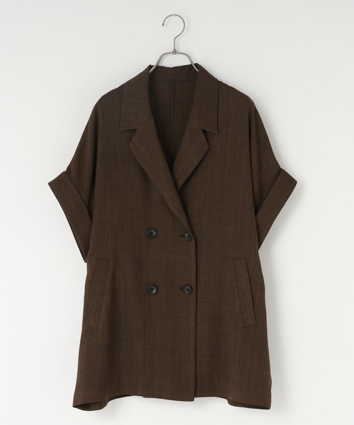 LOWRYS FARM（ローリーズファーム）の「バスケットダブルジャケット 637608（テーラードジャケット・レディース・ブラウン/チャコールグレー/アイボリー/ネイビー/ベージュ・LARGE/MEDIUM）」の9枚目の写真