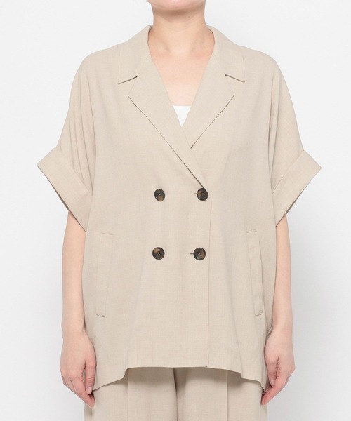 LOWRYS FARM（ローリーズファーム）の「バスケットダブルジャケット 637608（テーラードジャケット・レディース・ブラウン/チャコールグレー/アイボリー/ネイビー/ベージュ・LARGE/MEDIUM）」の11枚目の写真