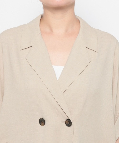 LOWRYS FARM（ローリーズファーム）の「バスケットダブルジャケット 637608（テーラードジャケット・レディース・ブラウン/チャコールグレー/アイボリー/ネイビー/ベージュ・LARGE/MEDIUM）」の14枚目の写真