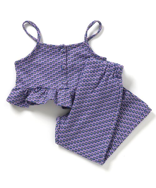 apres les cours(アプレレクール)の「【リンク】フラワージャガードビスチェ・フレアパンツセット(セットアップ・キッズ・ベージュ/ブルー・140/130/120/110/100/90)」の2枚目の写真