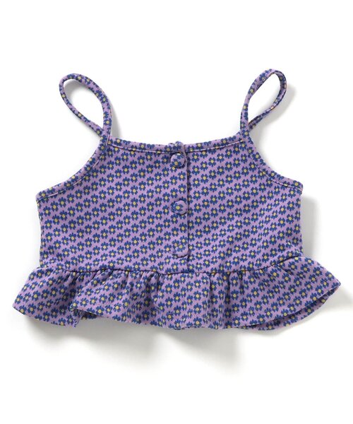 apres les cours(アプレレクール)の「【リンク】フラワージャガードビスチェ・フレアパンツセット(セットアップ・キッズ・ベージュ/ブルー・140/130/120/110/100/90)」の5枚目の写真