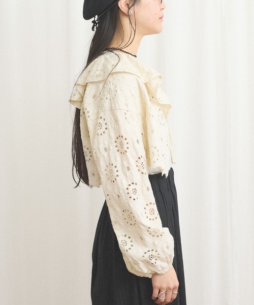 fig London(フィグロンドン)の「_Agnes bolero(カーディガン/ボレロ・レディース・ブラック/アイボリー・FREE)」の12枚目の写真