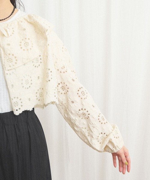 fig London(フィグロンドン)の「_Agnes bolero(カーディガン/ボレロ・レディース・ブラック/アイボリー・FREE)」の16枚目の写真
