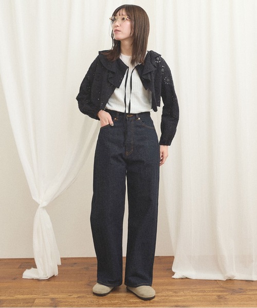 fig London(フィグロンドン)の「_Agnes bolero(カーディガン/ボレロ・レディース・ブラック/アイボリー・FREE)」の9枚目の写真