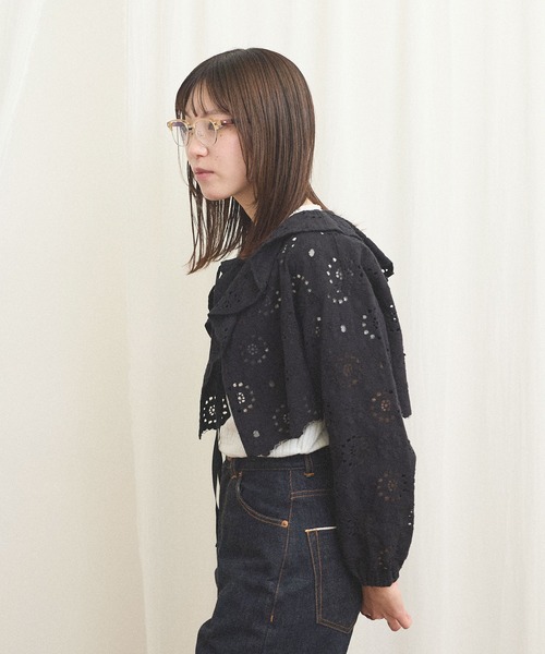 fig London(フィグロンドン)の「_Agnes bolero(カーディガン/ボレロ・レディース・ブラック/アイボリー・FREE)」の11枚目の写真