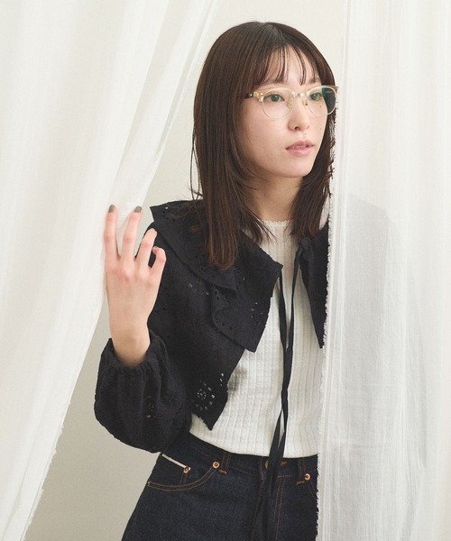fig London(フィグロンドン)の「_Agnes bolero(カーディガン/ボレロ・レディース・ブラック/アイボリー・FREE)」の10枚目の写真