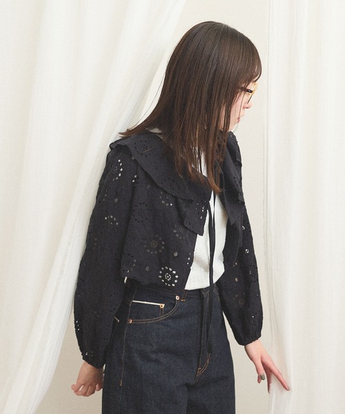 fig London(フィグロンドン)の「_Agnes bolero(カーディガン/ボレロ・レディース・ブラック/アイボリー・FREE)」の15枚目の写真