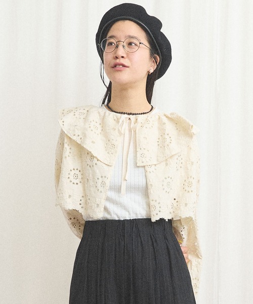 fig London(フィグロンドン)の「_Agnes bolero(カーディガン/ボレロ・レディース・ブラック/アイボリー・FREE)」の5枚目の写真
