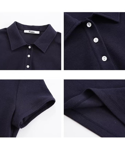 Fano Studios（ファノ ストゥディオズ）の「Aライン プレッピー ポロワンピース FC26B017【Fano Studios】【2026SS】（ワンピース・レディース・ネイビー・S/M/L）」の6枚目の写真