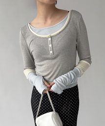 EDIT. FOR LULU | 【YUHAN WANG/ユハン・ワン】layered illusion top(Tシャツ/カットソー)