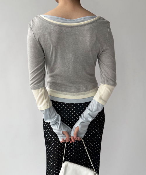 EDIT. FOR LULU(エディットフォールル)の「【YUHAN WANG/ユハン・ワン】layered illusion top(Tシャツ/カットソー・レディース・チャコールグレー・FREE)」の19枚目の写真