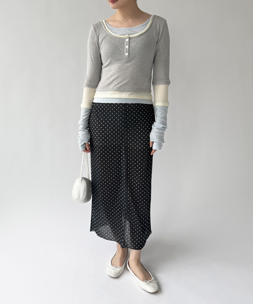 EDIT. FOR LULU(エディットフォールル)の「【YUHAN WANG/ユハン・ワン】layered illusion top(Tシャツ/カットソー・レディース・チャコールグレー・FREE)」の20枚目の写真