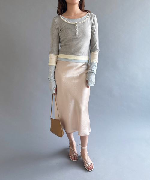 EDIT. FOR LULU(エディットフォールル)の「【YUHAN WANG/ユハン・ワン】layered illusion top(Tシャツ/カットソー・レディース・チャコールグレー・FREE)」の15枚目の写真