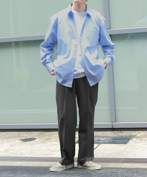 ITEMS URBANRESEARCH（アイテムズ アーバンリサーチ）の「『イージーケア/UVカット』高機能ストライプレギュラーカラーシャツ（シャツ/ブラウス・メンズ・ブラック/ブルー・LARGE/MEDIUM）」の19枚目の写真