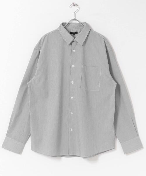 ITEMS URBANRESEARCH（アイテムズ アーバンリサーチ）の「『イージーケア/UVカット』高機能ストライプレギュラーカラーシャツ（シャツ/ブラウス・メンズ・ブラック/ブルー・LARGE/MEDIUM）」の7枚目の写真