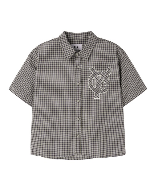 OY（オーワイ）の「『OY/オーワイ』STAMPED CHECK LOGO S/S SHIRT /スタンプチェックロゴ シャツ（シャツ/ブラウス・メンズ・ブラウン/ネイビー・L/M）」の8枚目の写真