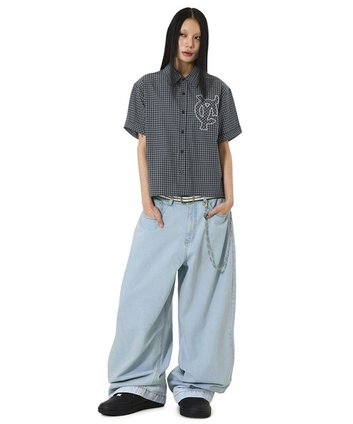 OY（オーワイ）の「『OY/オーワイ』STAMPED CHECK LOGO S/S SHIRT /スタンプチェックロゴ シャツ（シャツ/ブラウス・メンズ・ブラウン/ネイビー・L/M）」の13枚目の写真