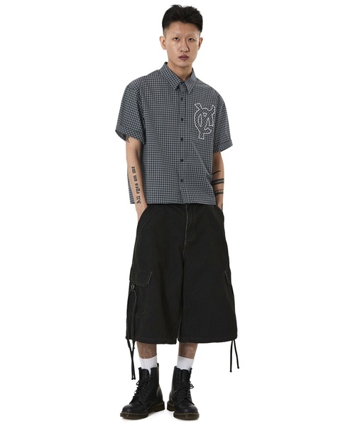 OY（オーワイ）の「『OY/オーワイ』STAMPED CHECK LOGO S/S SHIRT /スタンプチェックロゴ シャツ（シャツ/ブラウス・メンズ・ブラウン/ネイビー・L/M）」の15枚目の写真
