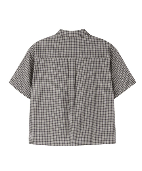OY（オーワイ）の「『OY/オーワイ』STAMPED CHECK LOGO S/S SHIRT /スタンプチェックロゴ シャツ（シャツ/ブラウス・メンズ・ブラウン/ネイビー・L/M）」の9枚目の写真