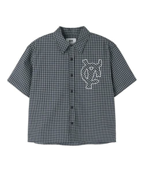 OY（オーワイ）の「『OY/オーワイ』STAMPED CHECK LOGO S/S SHIRT /スタンプチェックロゴ シャツ（シャツ/ブラウス・メンズ・ブラウン/ネイビー・L/M）」の6枚目の写真