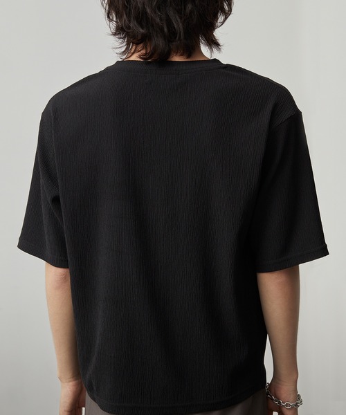 CALLNE(カルネ)の「【CALLNE】Tech Jacquard Crew Neck Short-sleeve T-Shirt / テックジャガードクルーネック半袖T(吸水速乾、抗菌防臭)(Tシャツ/カットソー・メンズ・ブラック・L/M)」の16枚目の写真