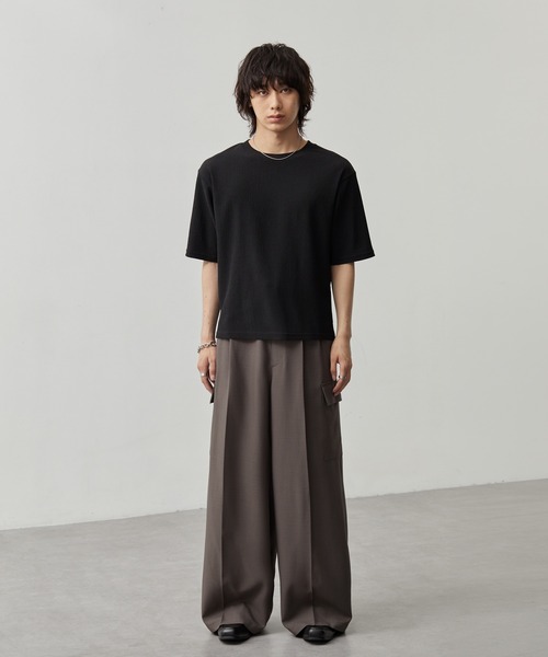CALLNE(カルネ)の「【CALLNE】Tech Jacquard Crew Neck Short-sleeve T-Shirt / テックジャガードクルーネック半袖T(吸水速乾、抗菌防臭)(Tシャツ/カットソー・メンズ・ブラック・L/M)」の17枚目の写真