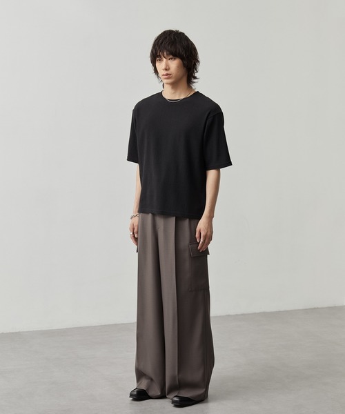 CALLNE(カルネ)の「【CALLNE】Tech Jacquard Crew Neck Short-sleeve T-Shirt / テックジャガードクルーネック半袖T(吸水速乾、抗菌防臭)(Tシャツ/カットソー・メンズ・ブラック・L/M)」の18枚目の写真