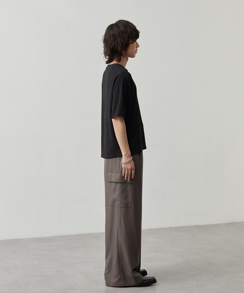 CALLNE(カルネ)の「【CALLNE】Tech Jacquard Crew Neck Short-sleeve T-Shirt / テックジャガードクルーネック半袖T(吸水速乾、抗菌防臭)(Tシャツ/カットソー・メンズ・ブラック・L/M)」の20枚目の写真