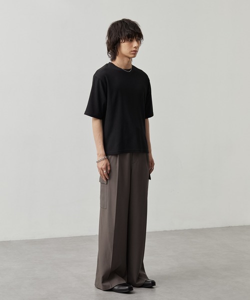 CALLNE(カルネ)の「【CALLNE】Tech Jacquard Crew Neck Short-sleeve T-Shirt / テックジャガードクルーネック半袖T(吸水速乾、抗菌防臭)(Tシャツ/カットソー・メンズ・ブラック・L/M)」の21枚目の写真