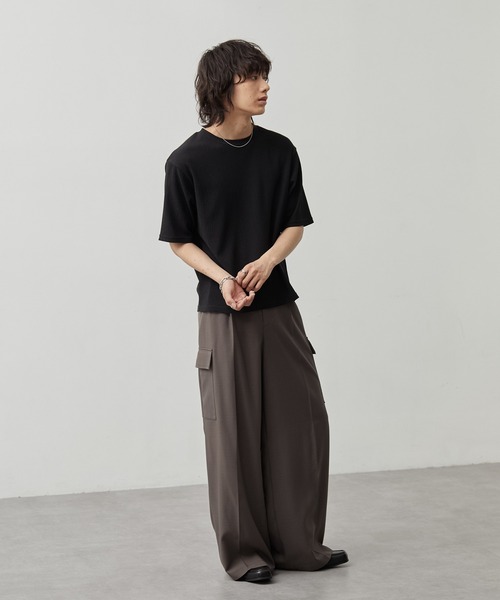 CALLNE(カルネ)の「【CALLNE】Tech Jacquard Crew Neck Short-sleeve T-Shirt / テックジャガードクルーネック半袖T(吸水速乾、抗菌防臭)(Tシャツ/カットソー・メンズ・ブラック・L/M)」の22枚目の写真