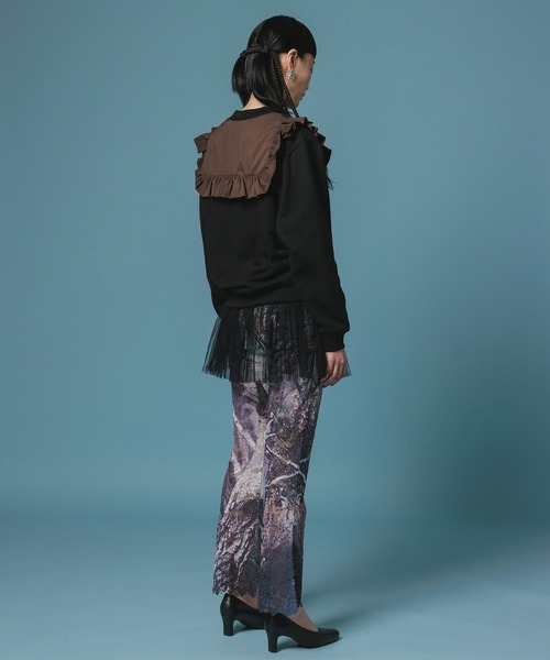 NON TOKYO(ノントーキョー)の「LACE DIRECT PRINT FLARE PANTS(その他パンツ・レディース・ブルー/カモフラージュ・FREE)」の4枚目の写真