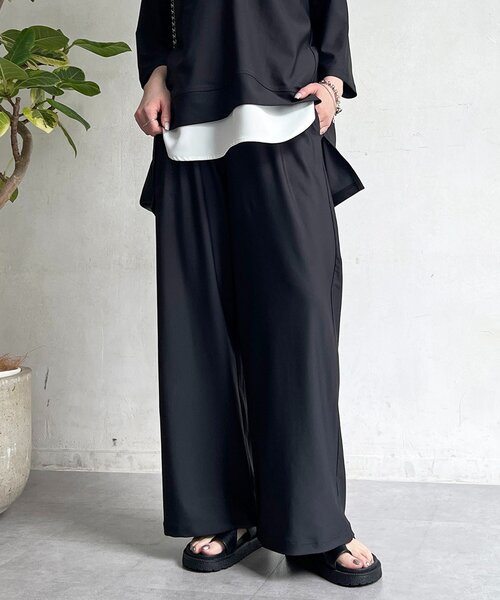 un dix cors（アンディコール）の「スキッパーシャツ×パンツセットアップ（つなぎ/オールインワン・レディース・ブラウン/ブラック/ライトベージュ・FREE）」の12枚目の写真