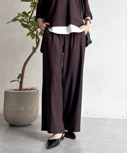 un dix cors（アンディコール）の「スキッパーシャツ×パンツセットアップ（つなぎ/オールインワン・レディース・ブラウン/ブラック/ライトベージュ・FREE）」の20枚目の写真