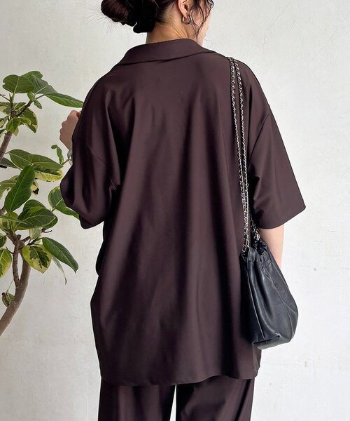 un dix cors（アンディコール）の「スキッパーシャツ×パンツセットアップ（つなぎ/オールインワン・レディース・ブラウン/ブラック/ライトベージュ・FREE）」の22枚目の写真