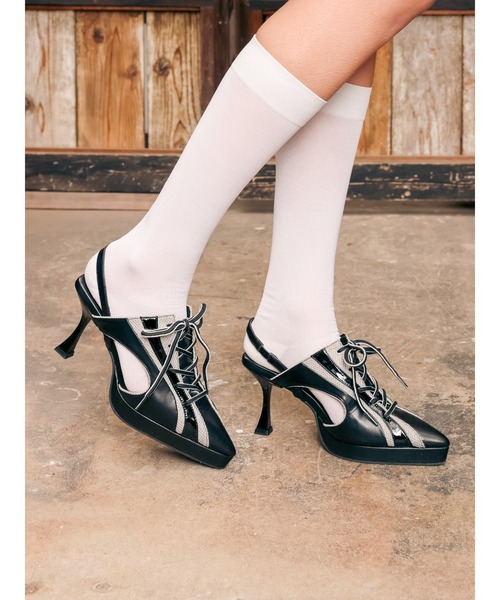 EVRIS（エヴリス）の「【厚底】スパイクヒールサンダル（サンダル・レディース・シルバー/その他1/ブラック・SMALL/MEDIUM/LARGE）」の4枚目の写真